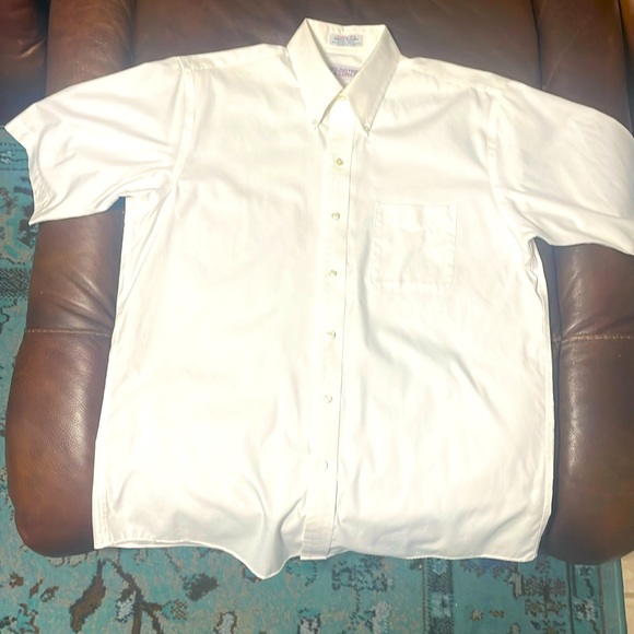 White short sleeve shirt, size 16 1/2 - Picture 1 of 3
